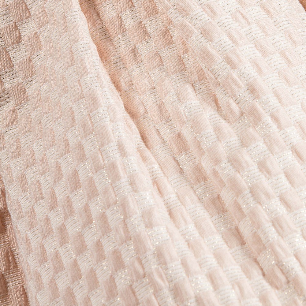 Patachou Pink Jacquard Dress with Gold Shimmer Thread-3493