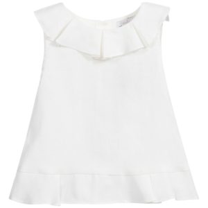 Patachou Girls Linen Pleated Blouse-0