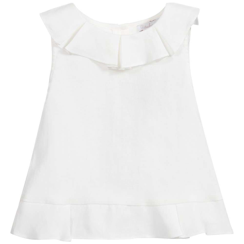 Patachou Girls Linen Pleated Blouse-0
