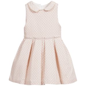 Patachou Pink Jacquard Dress with Gold Shimmer Thread-3494