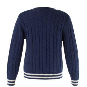 Rachel Riley, Boys Navy & Ivory Cable Knit Jumper-3681