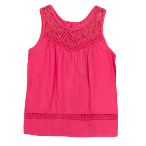 3Pommes Girls Fuschia Embroidered Blouse-0