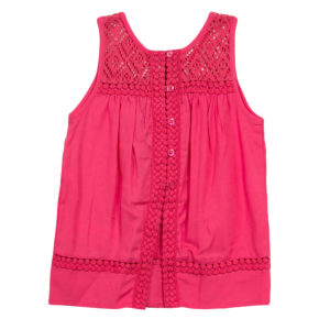 3Pommes Girls Fuschia Embroidered Blouse-3845