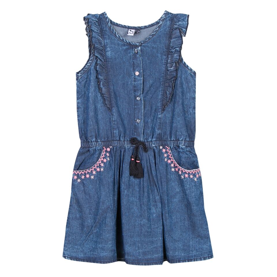 3Pommes Girls Cotton Chambray Dress-0