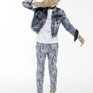 3Pommes Girls Blue Floral Trousers-0