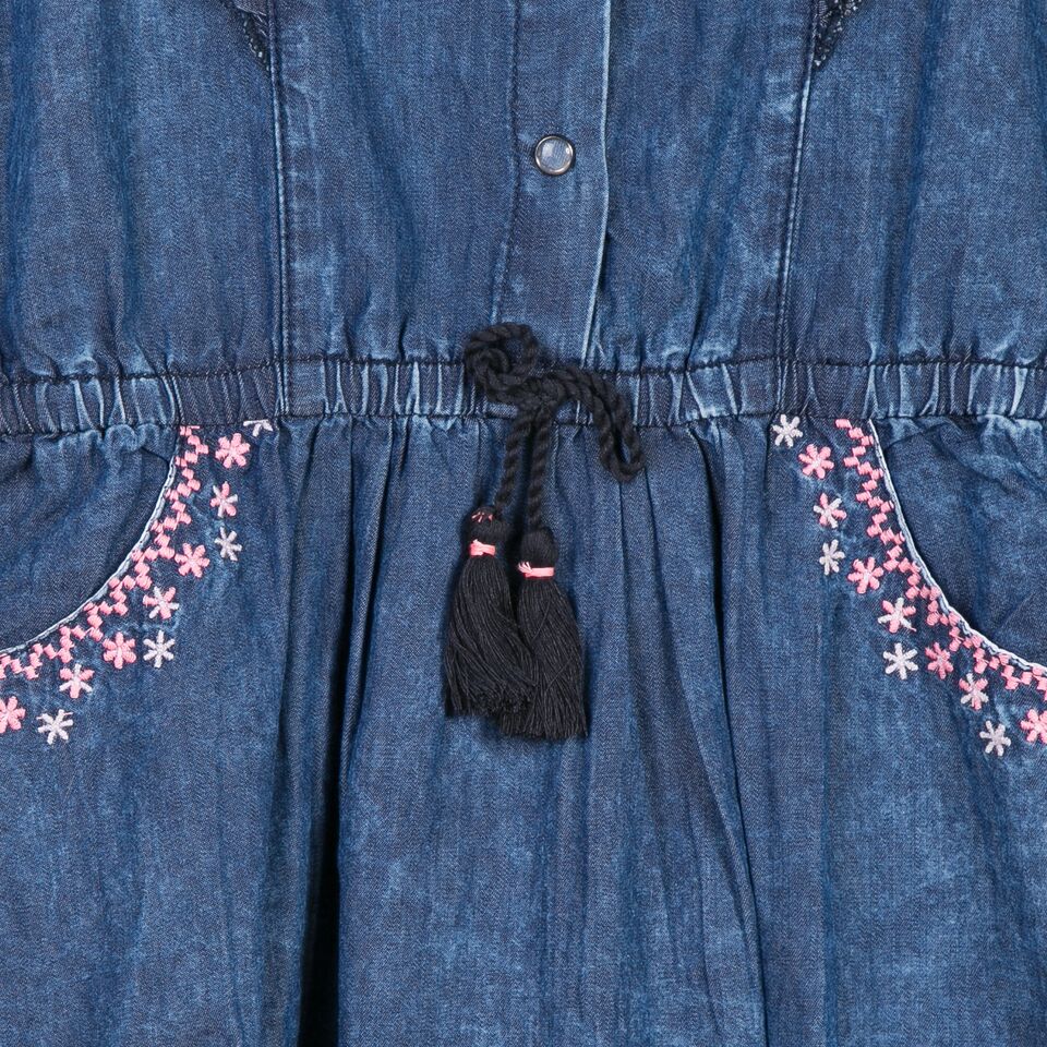 3Pommes Girls Cotton Chambray Dress-4113