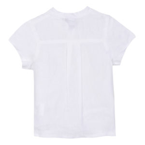 3Pommes Boys White Linen Shirt-4059