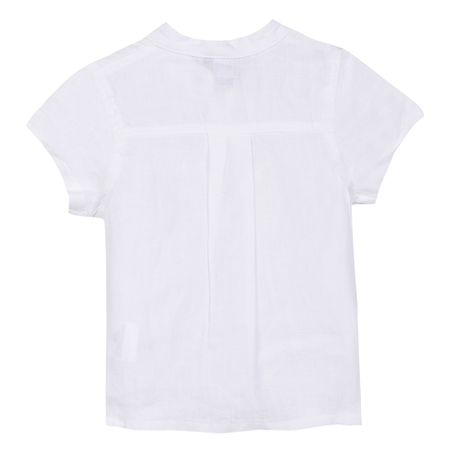 3Pommes Boys White Linen Shirt-4059