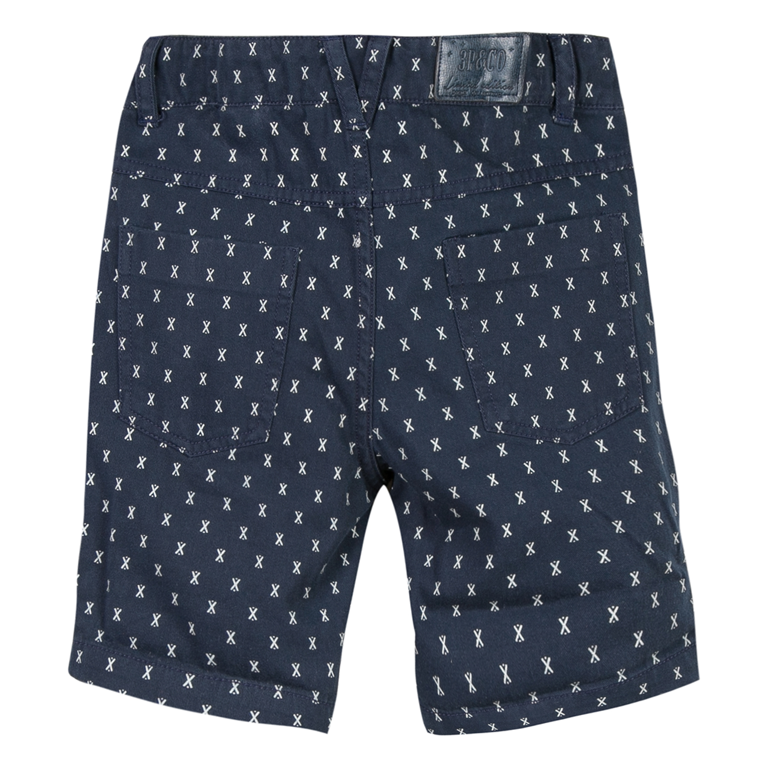 3Pommes Boys Navy Cotton Shorts-4065