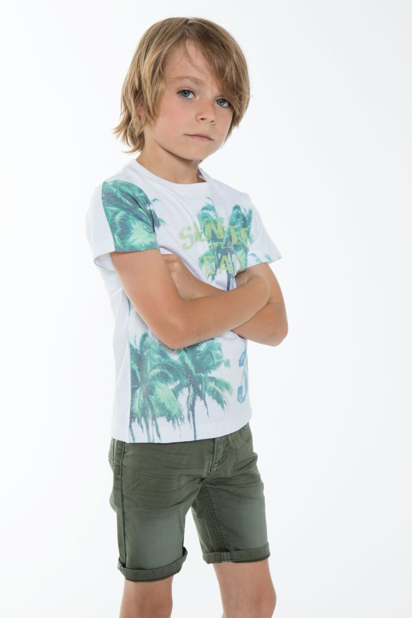 3Pommes Boys Khaki Bermuda Shorts-4133