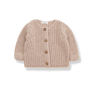1+ In The Family Rea Chunky Knit Cardigan - Rose
