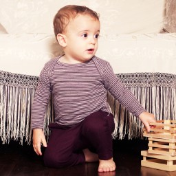 The Little Tailor - Boys Cotton Trousers in Grey or Plum - Image 5