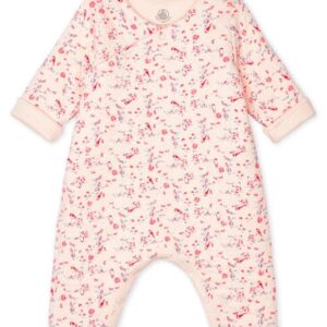 Petit Bateau Pink Floral & Bird Babygrow