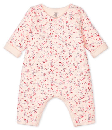 Petit Bateau Pink Floral & Bird Babygrow
