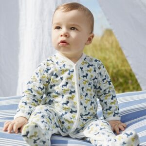 Petit Bateau Blue Jungle Cats Babygrow