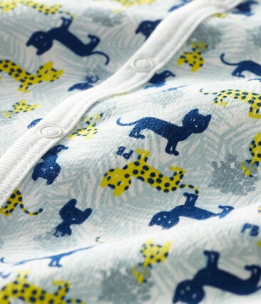Petit Bateau Blue Jungle Cats Babygrow - Image 2