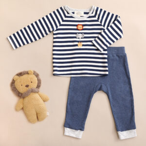 Albetta Applique Wild Animals Pyjamas with Leo Lion Soft Fur Toy