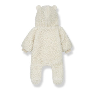 1+ In The Family Ecru Pram suit with ears on the hood and back detail